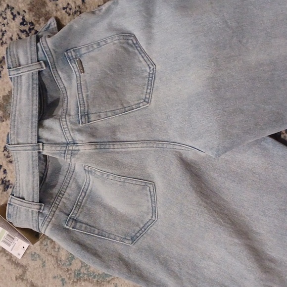 MICHAEL Kors Women's Pleated Belted Paper Bag Jeans Pants Light Blue Wash NWT - Picture 6 of 11